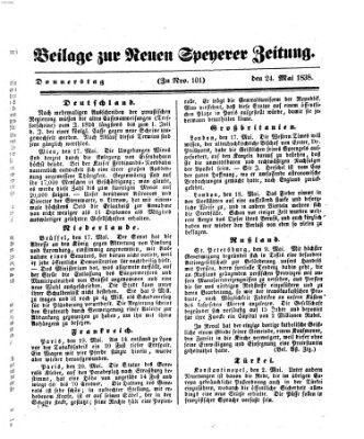 Neue Speyerer Zeitung Donnerstag 24. Mai 1838