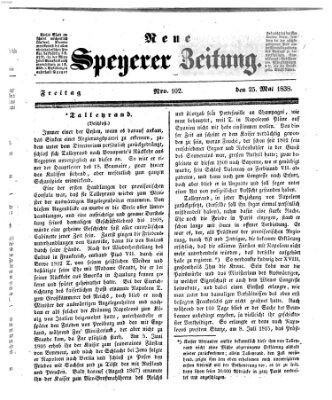 Neue Speyerer Zeitung Freitag 25. Mai 1838