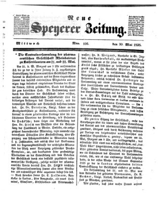 Neue Speyerer Zeitung Mittwoch 30. Mai 1838