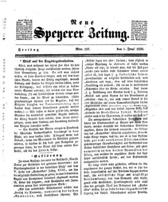 Neue Speyerer Zeitung Freitag 1. Juni 1838