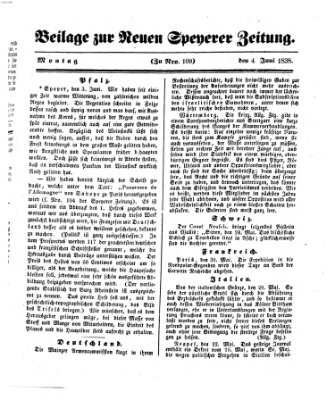 Neue Speyerer Zeitung Montag 4. Juni 1838