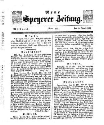 Neue Speyerer Zeitung Mittwoch 6. Juni 1838