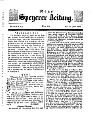 Neue Speyerer Zeitung Sonntag 10. Juni 1838