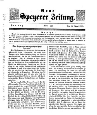 Neue Speyerer Zeitung Freitag 15. Juni 1838