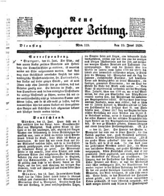 Neue Speyerer Zeitung Dienstag 19. Juni 1838