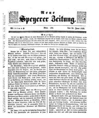 Neue Speyerer Zeitung Mittwoch 20. Juni 1838