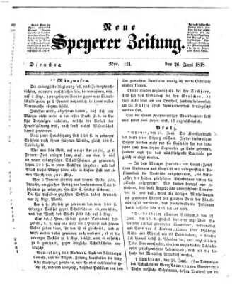 Neue Speyerer Zeitung Dienstag 26. Juni 1838