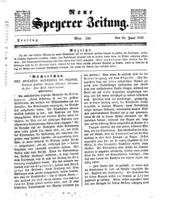Neue Speyerer Zeitung Freitag 29. Juni 1838
