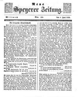 Neue Speyerer Zeitung Mittwoch 4. Juli 1838