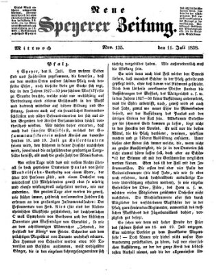 Neue Speyerer Zeitung Mittwoch 11. Juli 1838