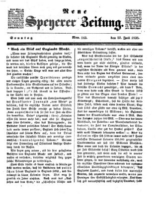 Neue Speyerer Zeitung Sonntag 22. Juli 1838