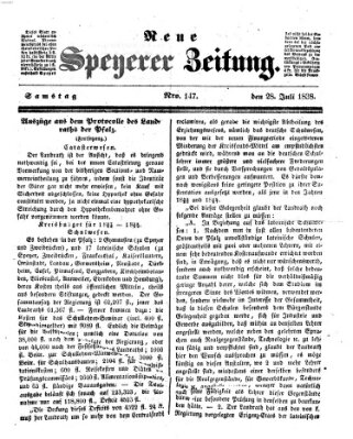 Neue Speyerer Zeitung Samstag 28. Juli 1838