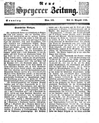 Neue Speyerer Zeitung Sonntag 19. August 1838