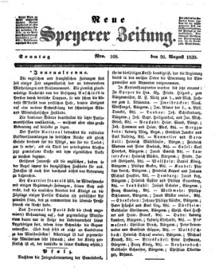 Neue Speyerer Zeitung Sonntag 26. August 1838