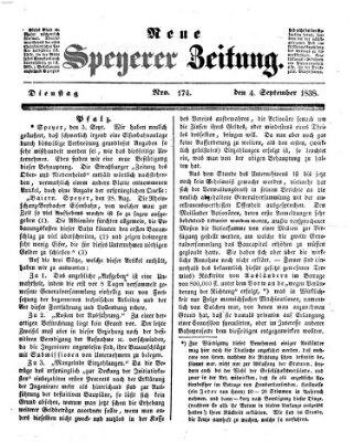 Neue Speyerer Zeitung Dienstag 4. September 1838