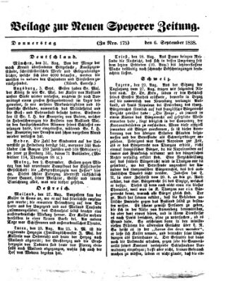 Neue Speyerer Zeitung Donnerstag 6. September 1838