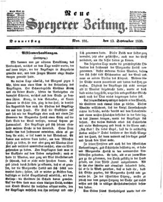 Neue Speyerer Zeitung Donnerstag 13. September 1838