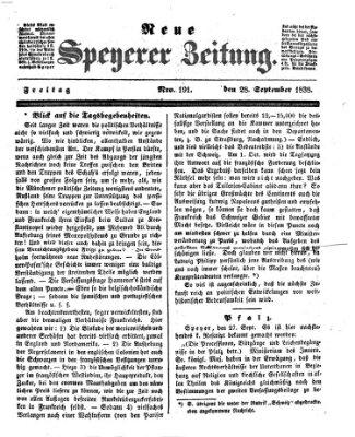 Neue Speyerer Zeitung Freitag 28. September 1838