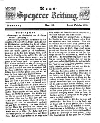 Neue Speyerer Zeitung Samstag 6. Oktober 1838