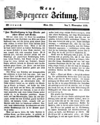 Neue Speyerer Zeitung Mittwoch 7. November 1838