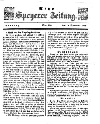 Neue Speyerer Zeitung Dienstag 13. November 1838