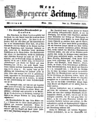 Neue Speyerer Zeitung Mittwoch 14. November 1838