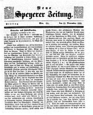 Neue Speyerer Zeitung Freitag 23. November 1838