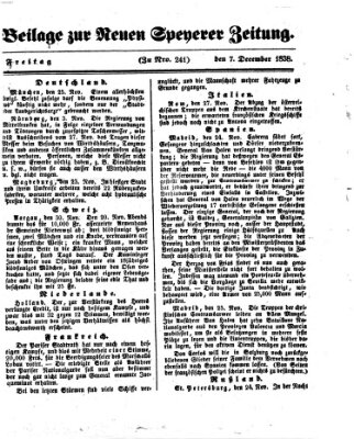 Neue Speyerer Zeitung Freitag 7. Dezember 1838