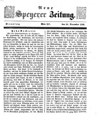 Neue Speyerer Zeitung Sonntag 30. Dezember 1838