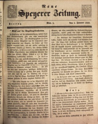 Neue Speyerer Zeitung Freitag 4. Januar 1839