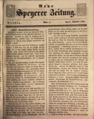 Neue Speyerer Zeitung Dienstag 8. Januar 1839