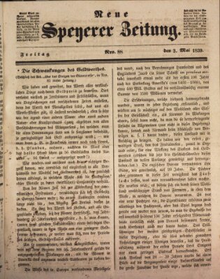 Neue Speyerer Zeitung Freitag 3. Mai 1839