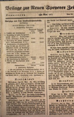 Neue Speyerer Zeitung Donnerstag 30. Mai 1839