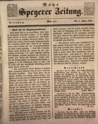 Neue Speyerer Zeitung Dienstag 4. Juni 1839