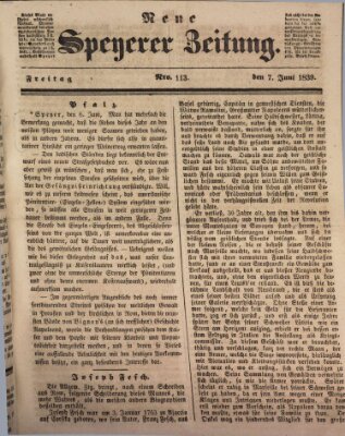 Neue Speyerer Zeitung Freitag 7. Juni 1839