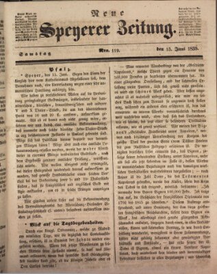 Neue Speyerer Zeitung Samstag 15. Juni 1839