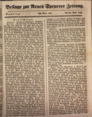 Neue Speyerer Zeitung Samstag 29. Juni 1839