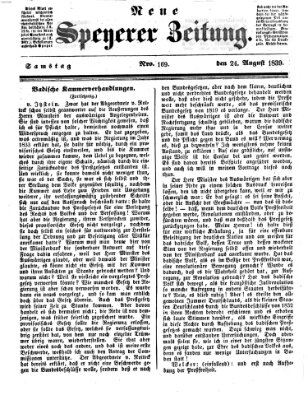 Neue Speyerer Zeitung Samstag 24. August 1839