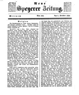 Neue Speyerer Zeitung Mittwoch 9. Oktober 1839