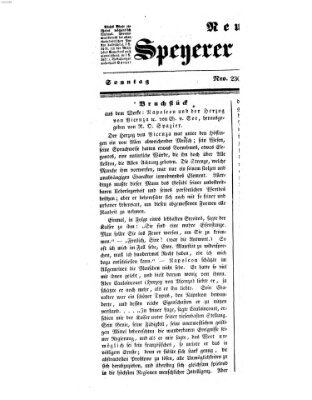 Neue Speyerer Zeitung Sonntag 17. November 1839