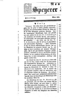 Neue Speyerer Zeitung Freitag 22. November 1839