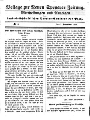 Neue Speyerer Zeitung Montag 2. Dezember 1839