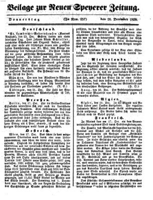 Neue Speyerer Zeitung Donnerstag 26. Dezember 1839