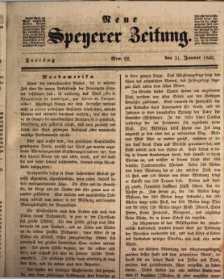 Neue Speyerer Zeitung Freitag 31. Januar 1840