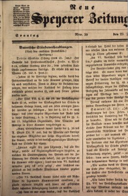 Neue Speyerer Zeitung Sonntag 23. Februar 1840