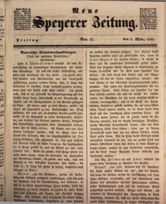 Neue Speyerer Zeitung Freitag 6. März 1840