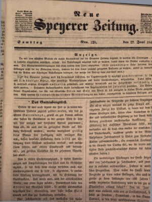 Neue Speyerer Zeitung Samstag 27. Juni 1840