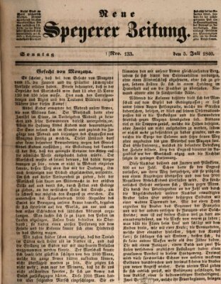 Neue Speyerer Zeitung Sonntag 5. Juli 1840