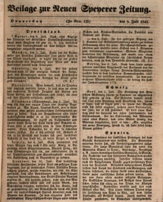 Neue Speyerer Zeitung Donnerstag 9. Juli 1840