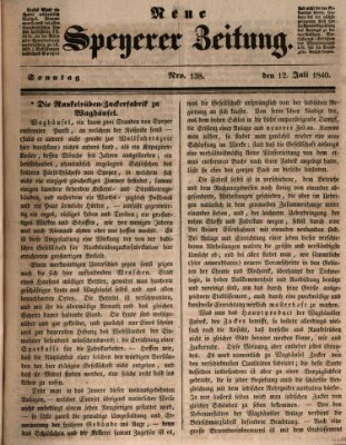 Neue Speyerer Zeitung Sonntag 12. Juli 1840